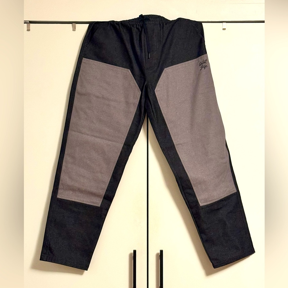 NWOT - The Quiet Life drawstring skater pants - black/grey denim - Men’s size M